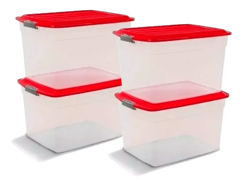 Cajas Organizadoras Apilables 42lts X4u Colombraro Plasticas