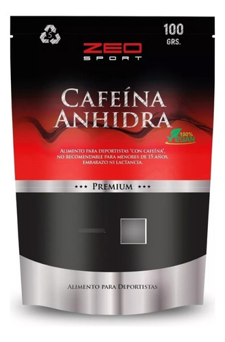 Cafeína Anhidra Pura Calidad Usp Doypack X 100 Gramos 