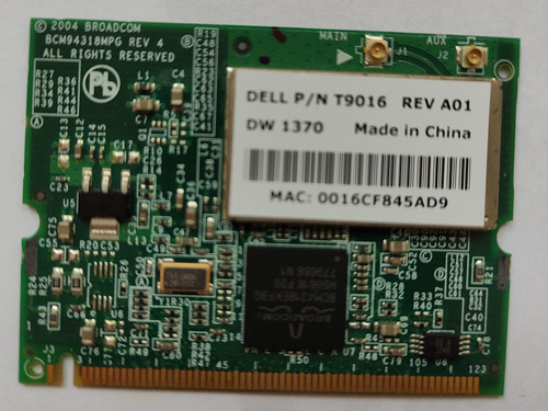 Tarjeta Inalámbrica Broadcom Bcm94318mpg Rev.4 Laptop Dell (Usado)