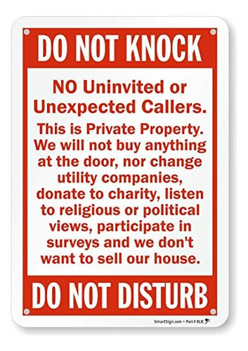 - S-9035-pl-10  Do Not Knock - No Uninvited Or Unexpect...