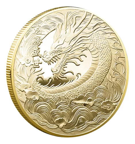 Moneda V Dragon, Moneda China De Dragón De La Suerte, Commem