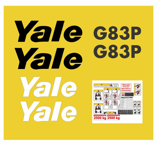 Kit Adesivo Empilhadeira Yale G83p Completo + Etiquetas Mk