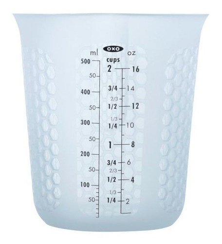 Vaso Medidor Jarra De Silicona Oxo Apto Microondas 500 Ml Color Transparente