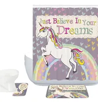 Comprar Cortinas De Baño Juego De 15 Piezas Para Baño De Unicornio