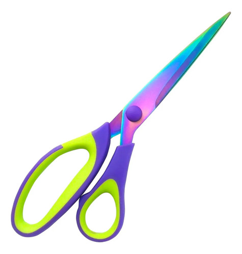 Tesoura Kasmaq Titanio Cabo Emborrachado Multiuso Corte 7.5 Cor Multicolor