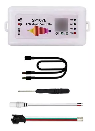 Controladora SP107e Bluetooth Fita LED RGB Digital 2811 2812 2815 6803 VU  Endereçada 5-24V - Planet Iluminação