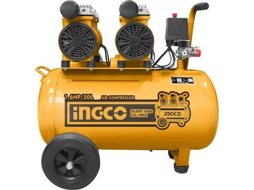 Compresor Sin Aceite Silencioso 1200w 50l Odontologico Ingco