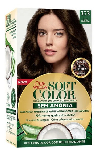 Kit Tintura Wella  Soft color tom café para cabelo