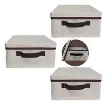 Comprar Kit 3 Un Cestos Organizadores Cu002Ftampa Alça Ideal Para Closet