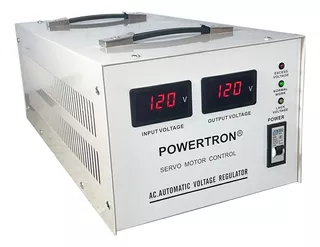 Regulador De Voltaje 5 Kva 120 Volts Marca Powertron ® Color Blanco