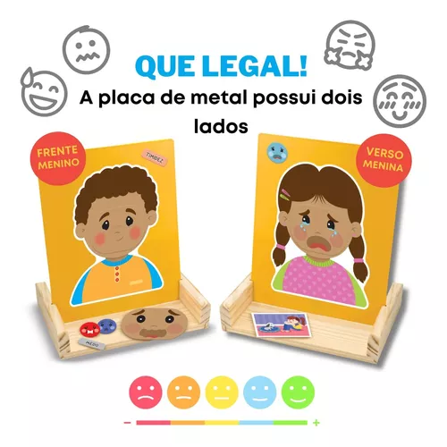 Jogo Infantil Quadro Das Emoções 30 Pcs Magnéticas Nig 0456