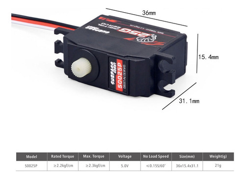 Gww Compatible Servo Digital De Torque De Velocidade De 25g