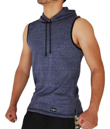 Playera Sin Mangas Deportiva De Licra Fer Con Capucha Gym