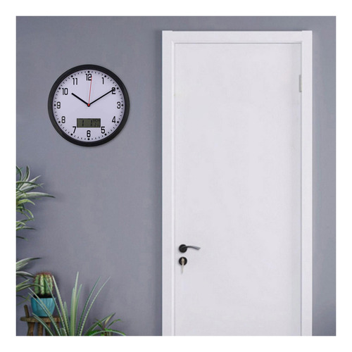 W Reloj De Pared Con Fecha Y Temperatura Reloj De Pared