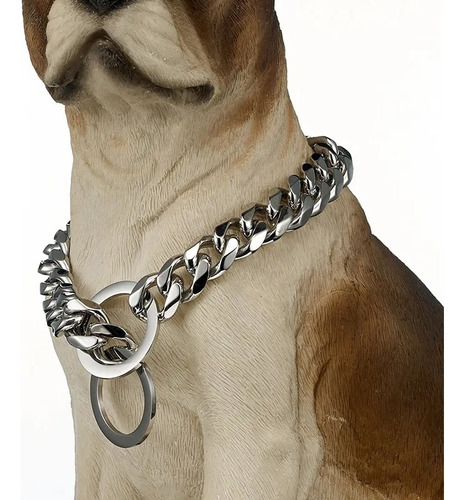 Collar De Cadena De Perro Pitbull De 15 Mm De Acero Inoxidab