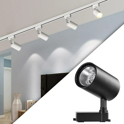 Aplique Foco Carril Led 30w 80 ° Pared Y Techo Dirigible