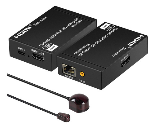 Extensor De Hdmi Adaptador 60m Loop Out A Monitores Duales