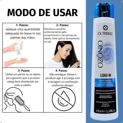 Leave-in Triskle Ozonio 100ml: Controle Do Frizz E Brilho
