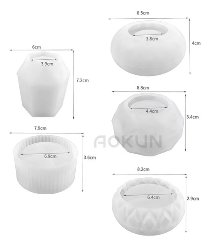 Moldes Para Macetas Pequeñas, 5 Unidades, Varios Colores