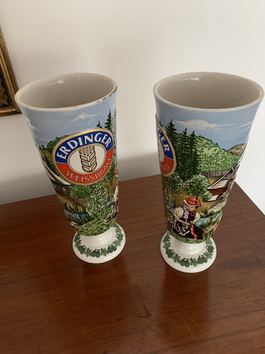 Jarras De Cerveza Erdinger Weissbrau Alemán Original Vasos