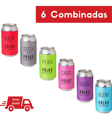 Sidra Patagónica Pülku - 6 Latas Combinadas X 354 Cc