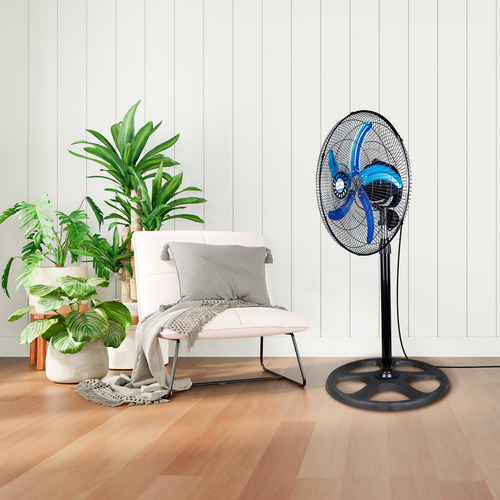 Ventilador De Piso Slim Company 5 Aspas Y 3 Velocidades De 20 Pulgadas, 55w, 1.25 Metros De Altura, 60 Db, 127v, 360°