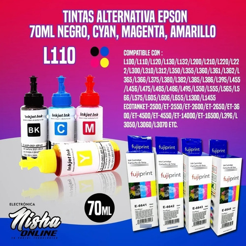 X 10 Tinta Universal Para Epson 70ml L110 L120 L350 Magenta
