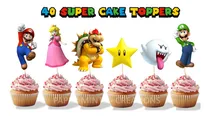 Comprar 40 Cake Toppers Cake Decoracion Mario Bros Fiesta Cumpleaños