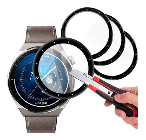 Kit 3 Micas 3d Compatible Con Huawei Watch Gt 3 Pro 46mm