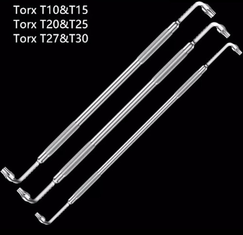 Imagen 2 de 8 de Destornillador 90° Angular Imantado Torx 3 Pc Moto Auto S.