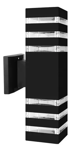 Aplique Pared Doble Exterior Diseño Líneas E-27 + Ampolleta