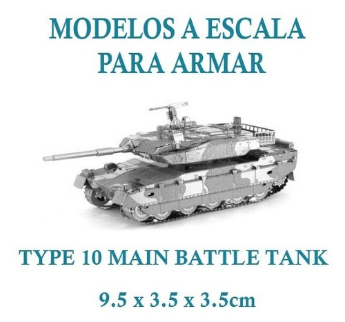 Tanque A Escala Para Armar Type-10 De Metal Rompecabezas 3d