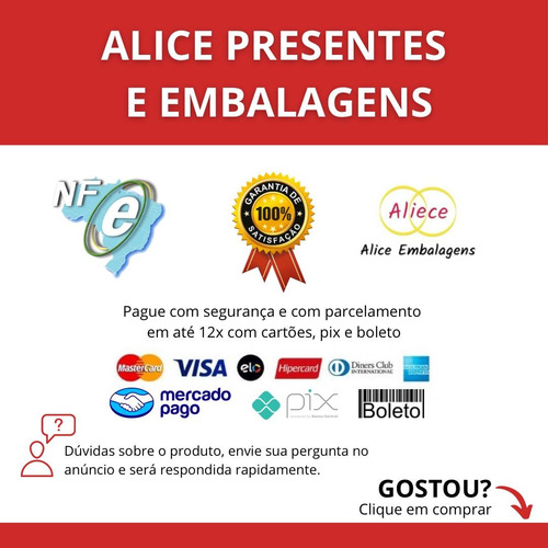 50 Sacola Kraft Média Com Alça 24x9x18 Presente Embalagem