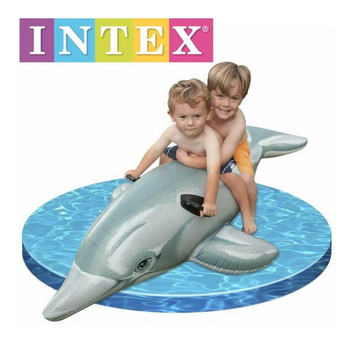 Flotador Delfín Para Piscina 2 Asas 175 X 66cm Intex 