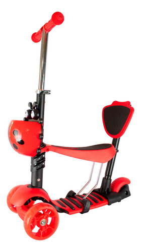 Scooter Infantil Modelo Catarina De 5 Posiciones Y Luz Led Color Rojo