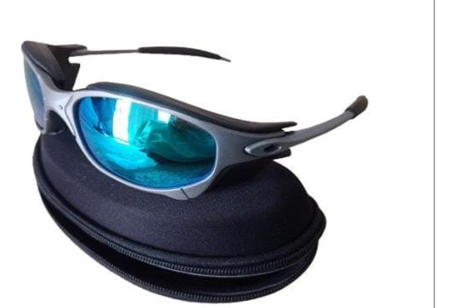 Óculos De Sol Azul Céu Kit - Estilo Juliet Sider+ Estojo Top