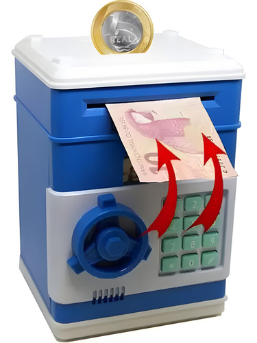 Mini contraseña electrónica segura digital para billetes y monedas de 4 dígitos, color azul