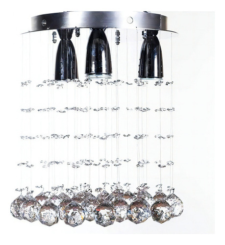 Candil Colgante de Cristal Cortado de Lujo Gamalux Williams Krystal Redondo de 4 Luces GU10 Cromado