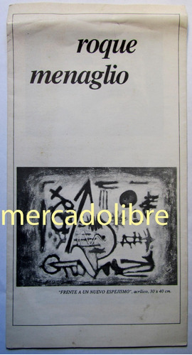 Catálogo Muestra Roque Menaglio 1988 Fundac Banco Patricios