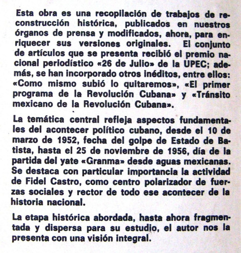 Tiempos Precursores Cuba 1952 Antes Che Yate Grannma Revoluc (Usado)