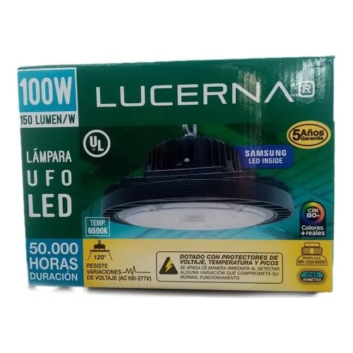 Luminaria Ufo Led Lucerna 100w 85-277v Ip-65 5 Años Garantia