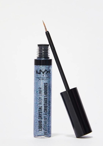 Delineador Glitter Liquido Nyx Crystal Preto E Azul 5ml Cor Crystal pewter