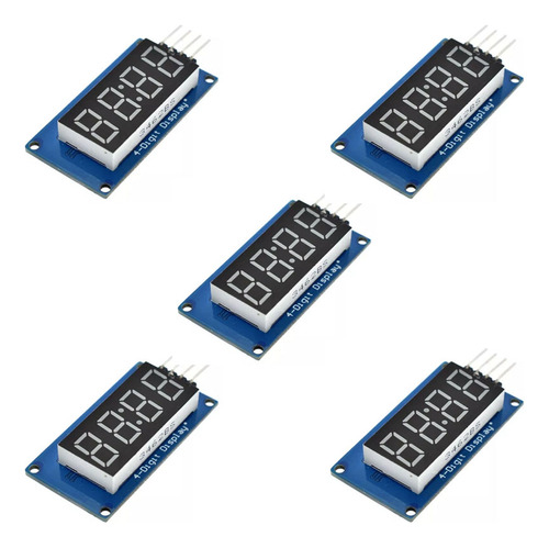 5 Piezas Modulo 7 Segmentos 4 Digitos Tm1637