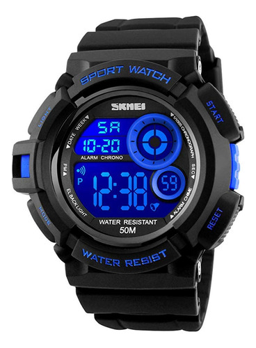 Hombres Deporte Reloj Digital 7 Colores Led Luz Al Aire Libr