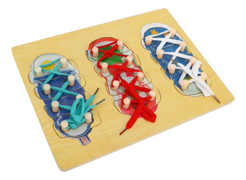 Kit De Enseñanza De Cordones Para Niños, Juguete De Madera C