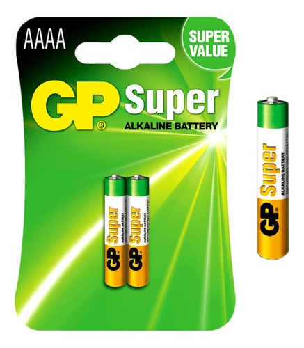 02 Pilhas Baterias Aaaa 4a Mini Alcalina Super Gp 1 Cartela