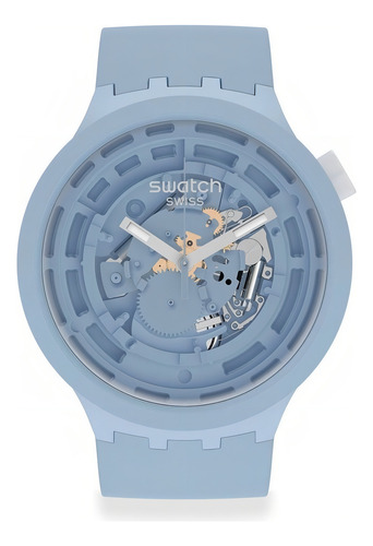 Correa Malla Reloj Swatch Big Bold C-blue Asb03n100 Sb03n100 Ancho De La Malla 20 Mm Color Celeste