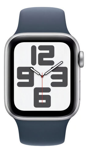 Apple Watch SE GPS (2da Gen) • Caja de aluminio color plata de 40 mm • Correa deportiva azul tormenta - S/M - Excelente (Reacondicionado)