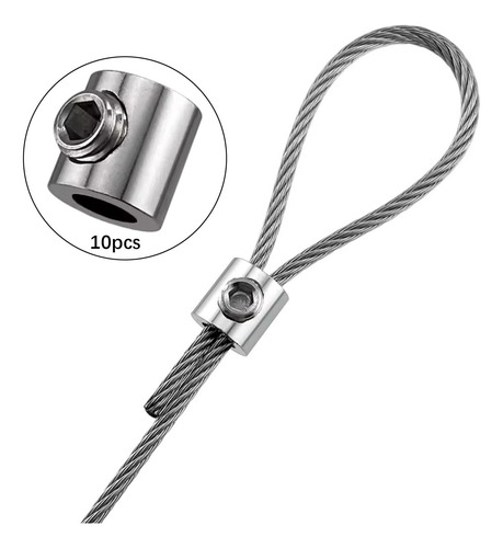 10 Abrazaderas De Cable De Acero Para Fijar Soportes,