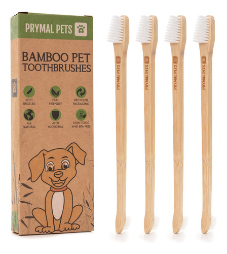 Prymal Pets Cepillo De Dientes Para Perros I Paquete De 4 Ce